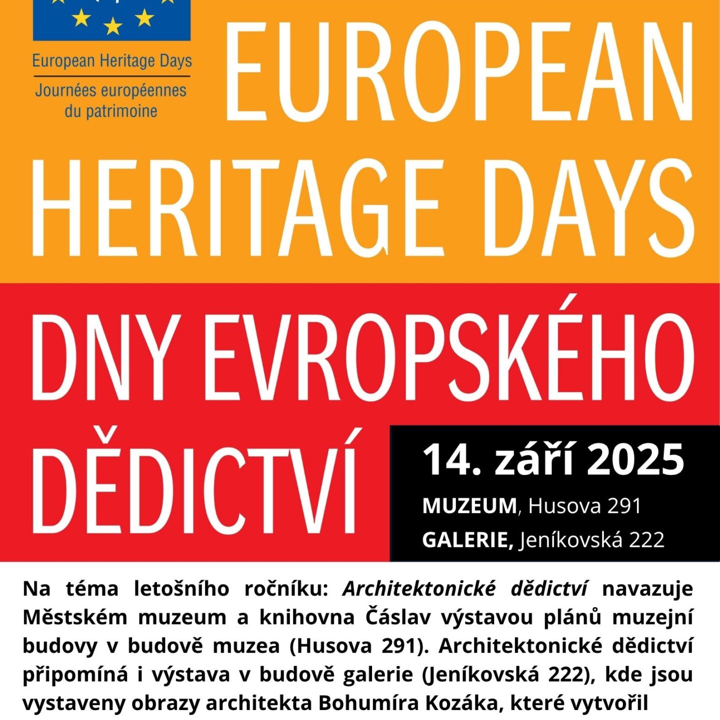 DNY EVROPSKÉHO DĚDICTVÍ 14.9.2025