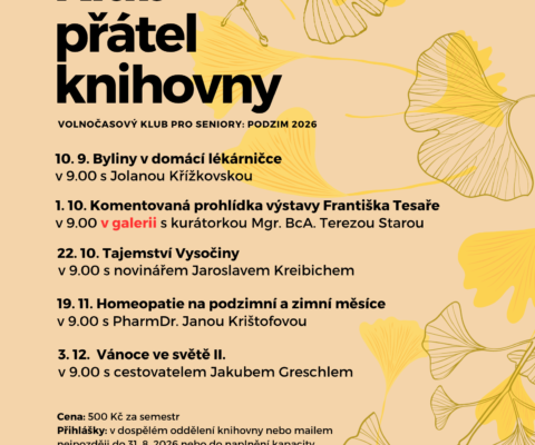 Program Klubu přátel knihovny na podzimní semestr 2026