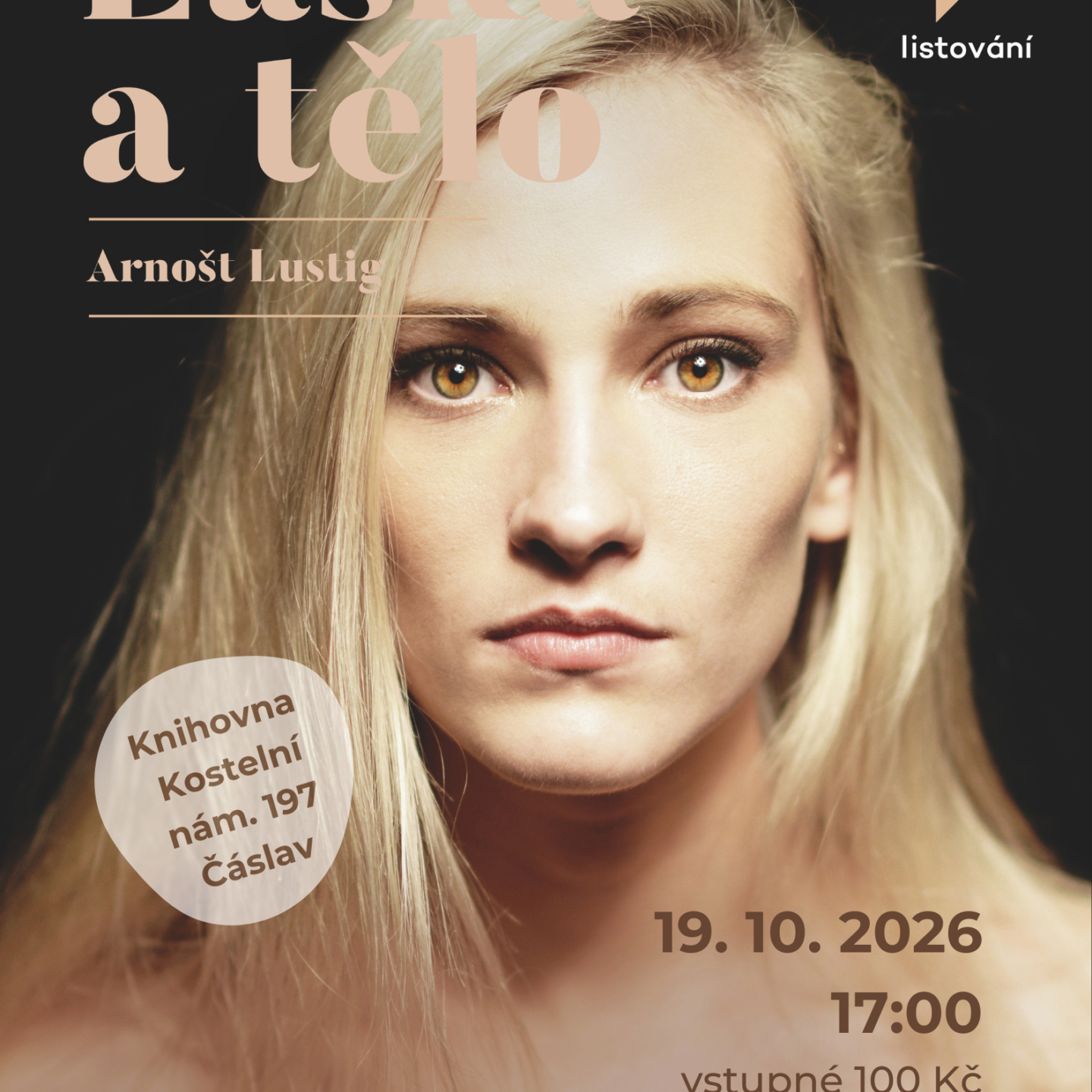 Listování – A. Lustig: Láska a tělo 19.10. od 17 hodin